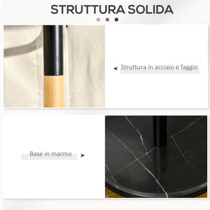 Appendiabiti da Terra 46x35x152 cm in Legno e Acciaio con Mensola e Gruccia Nero