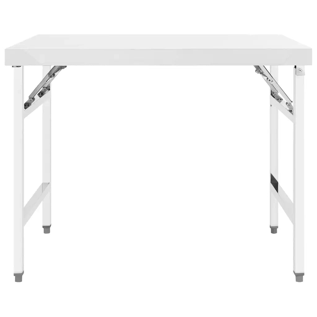Tavolo da Lavoro Cucina Pieghevole 100x60x80 cm in Acciaio Inox CFW2402189