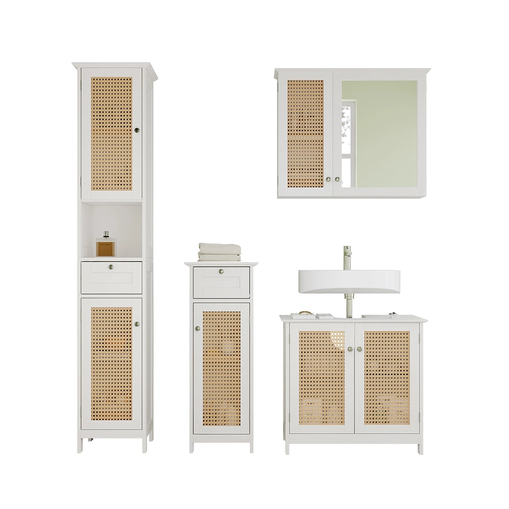 Vicco Set di mobili da bagno Bianco 4 pezzi, con colonna