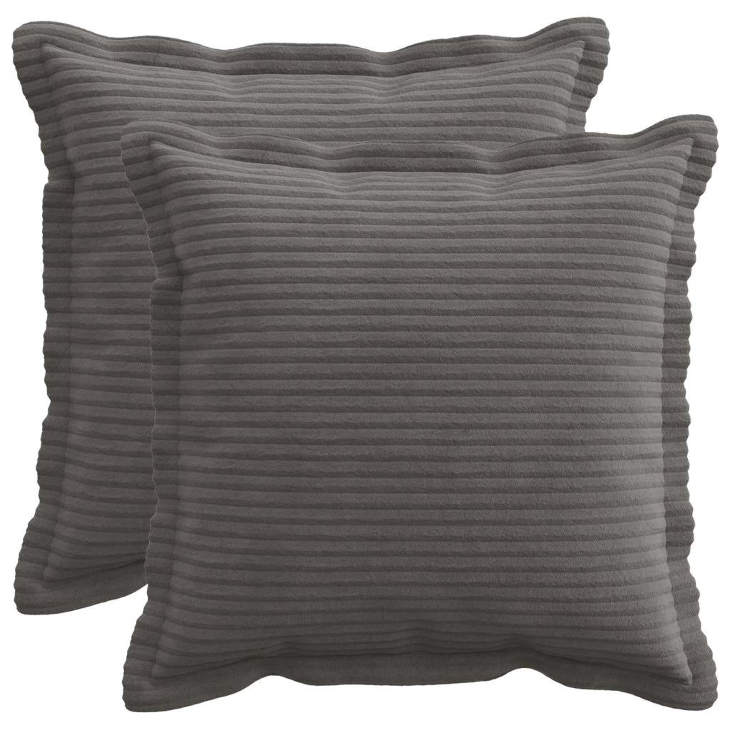 Federa 2 pz HOUTEN Grigio Scuro 50 x 50 cm corduroy 919087