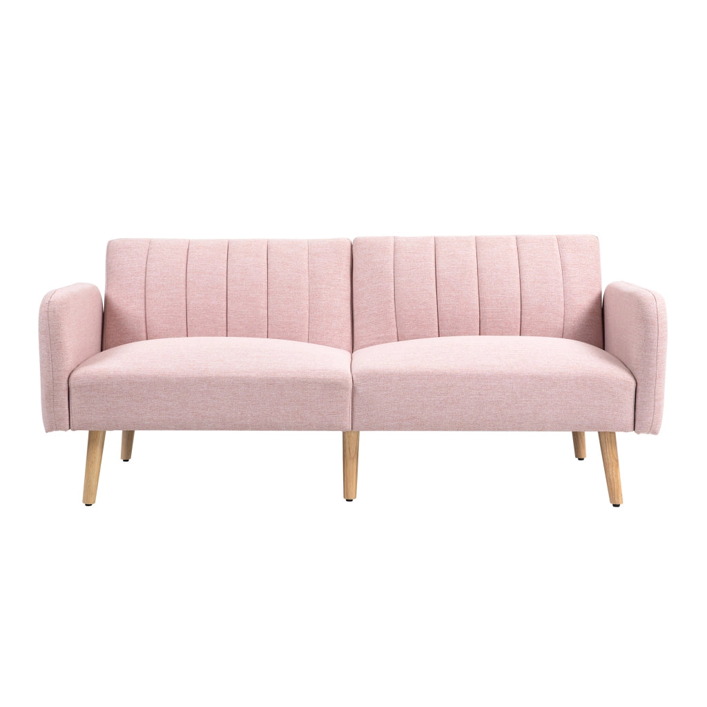 Divano Letto 2 Posti Imbottito ¨C Zephmum ¨C 173x75x73 cm Rosa