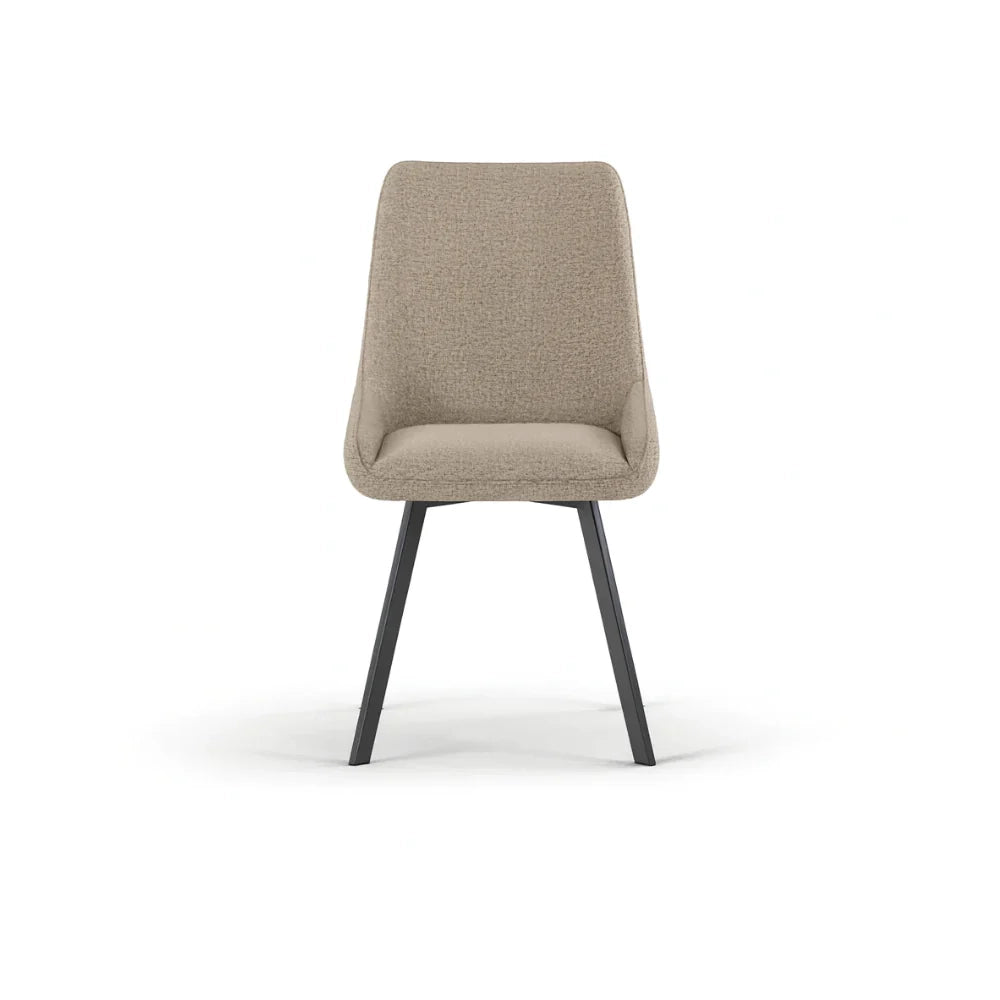 Set di 4 sedie da pranzo imbottite in microfibra beige Artemis con struttura in metallo facili da pulire | Duzzle