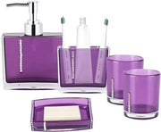 Set di accessori da bagno 5 pezzi - Acrilico - Finitura alta - Resistente alle macchie - Duraturo - Ideale per la cabina doccia/gli ospiti - Accessori da bagno