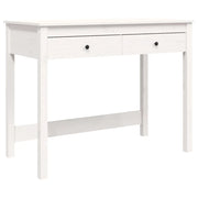 Scrivania con Cassetti-Scrivanie per ufficio e studio Bianca 100x50x78 cm Legno Massello Pino