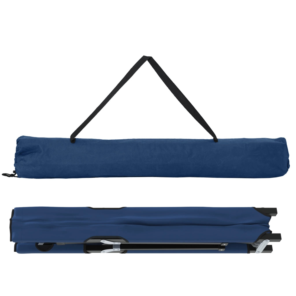 2 pcs Lettini da sole pieghevoli con sacche da trasporto Blu 600D in tessuto Oxford