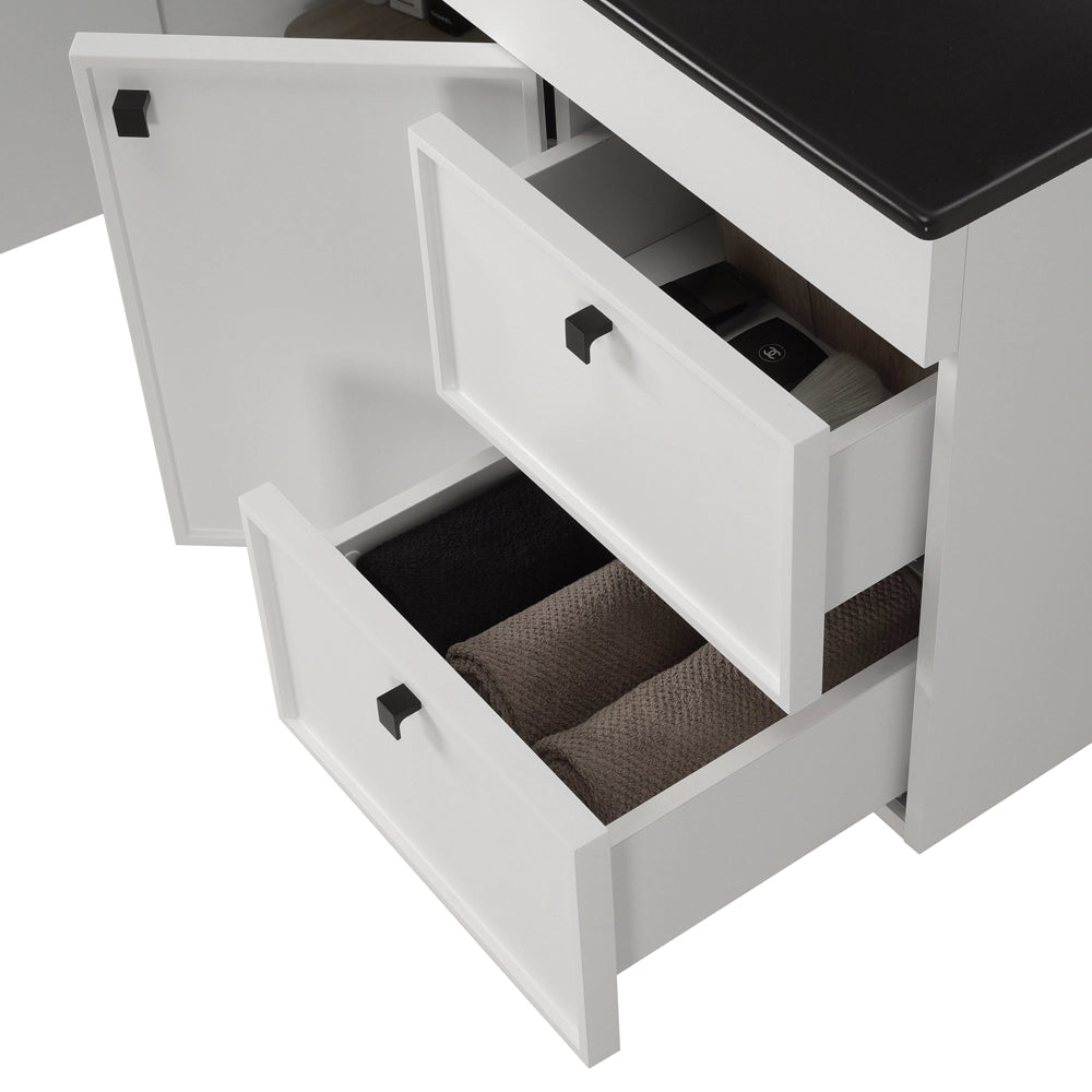 Mobile bagno sospeso 100cm bianco opaco con specchio e lavabo Craft