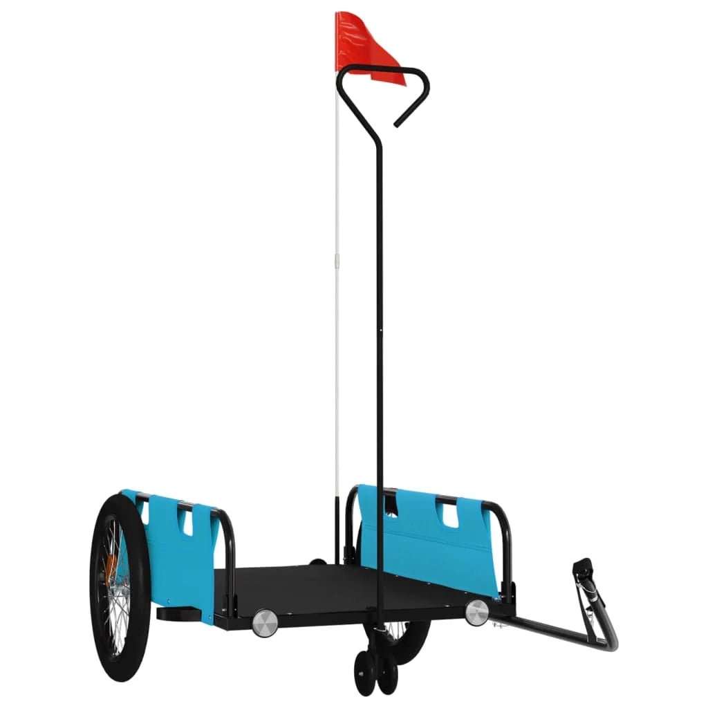 Rimorchio per trasporto biciclette tessuto Oxford ferro blu 02_0044188