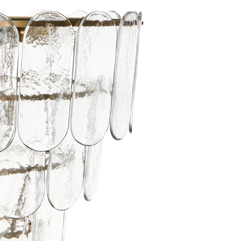 Lampadario in ottone, metallo e vetro ⌀ 48 cm Lampada a sospensione stile glamour