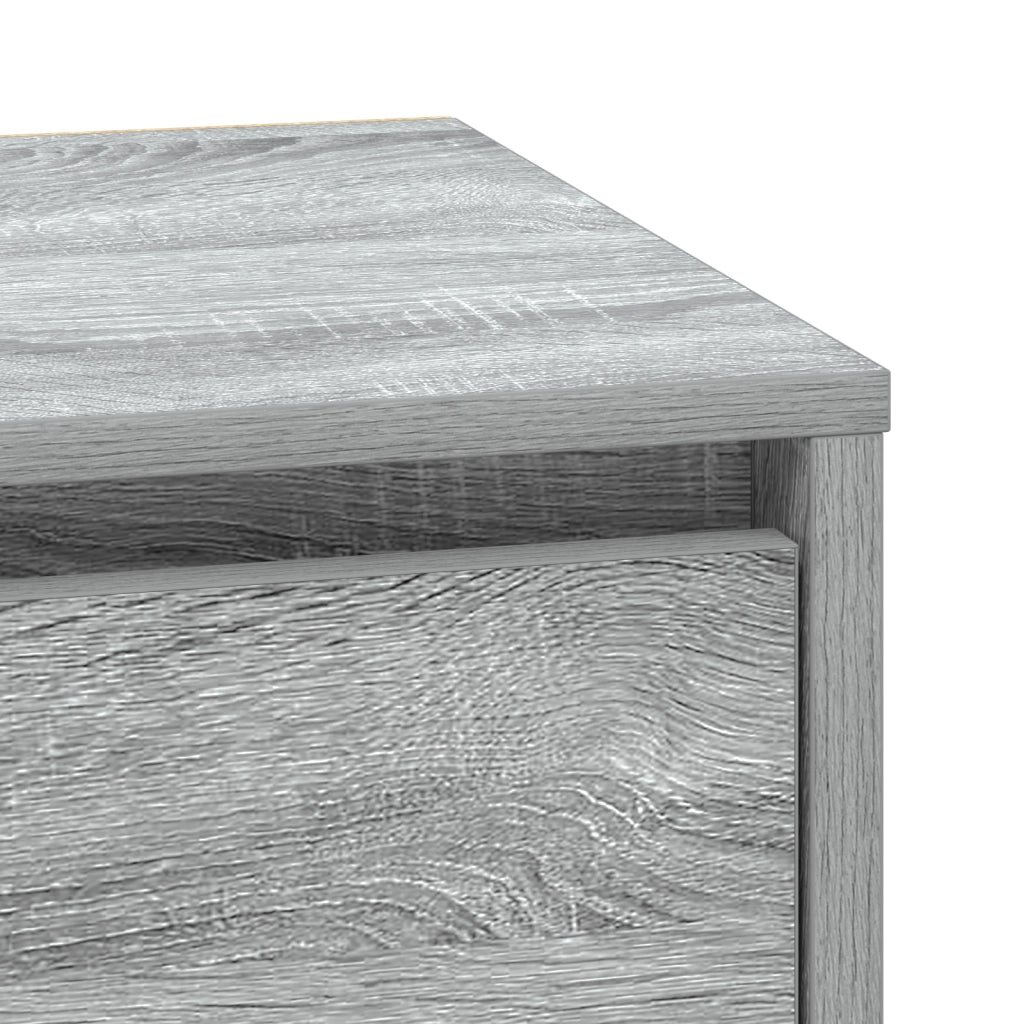 Mobiletto da Comodino con Luci LED Grigio Sonoma 39x34,5x50 cm