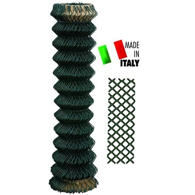 Cavallino 0054020 Griglia Plasticata in Acciaio Rivestito Plastica Rotolo 20 m Maglia 50x50 mm Altezza 200 cm colore Verde
