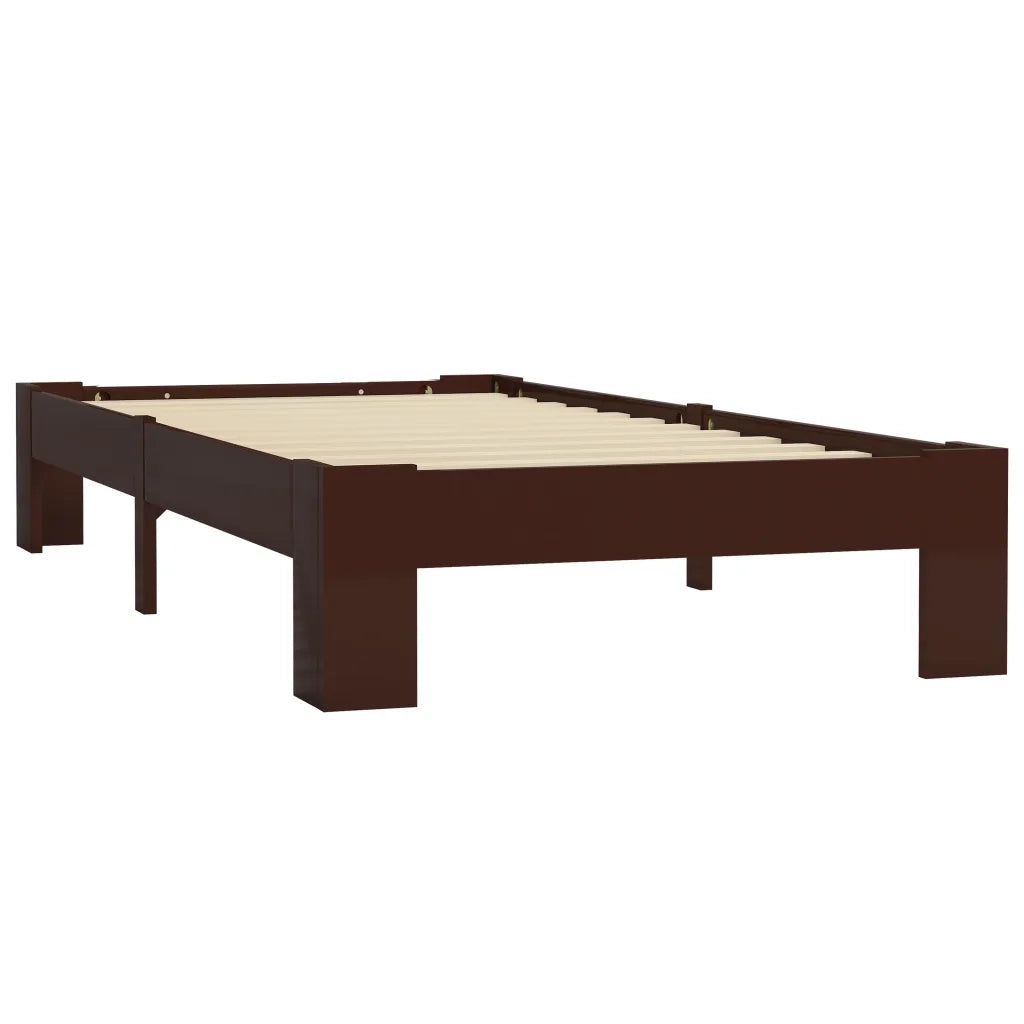 Giroletto senza Materasso Marrone Scuro 100x200 cm Legno Pino 283299