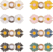 8 clips perineali - clips perineali regolabili - decorazioni floreali - bottoni per jeans - senza cucire - rimovibili per jeans liberi - clips perineali per stringere la gonna - regolazione della vita