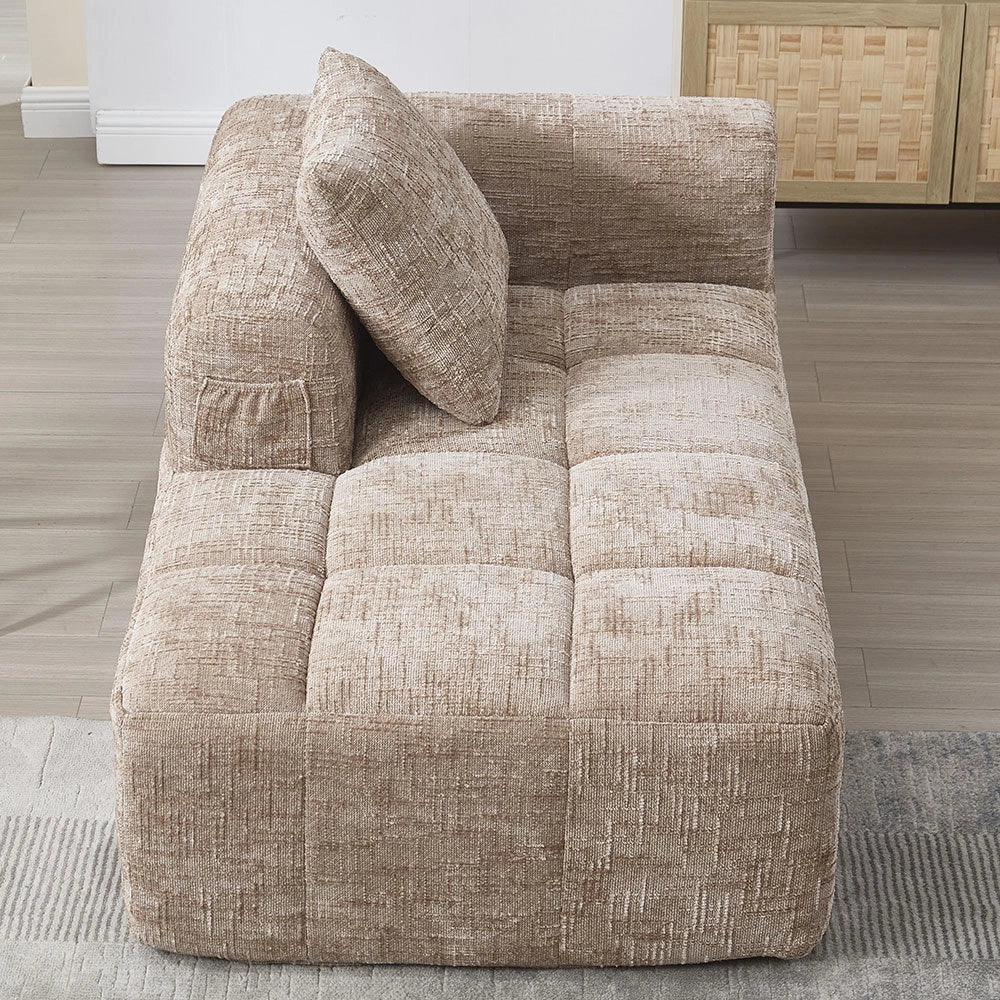 Chaise longue - Xylo - pronto uso con tasche laterali kaki