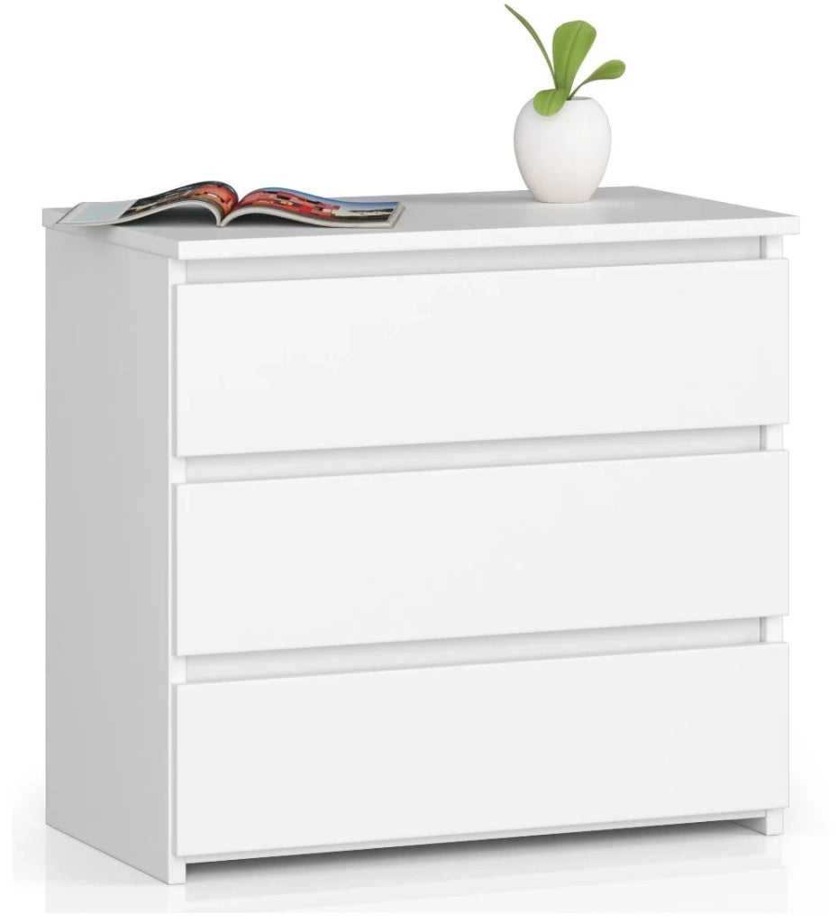 Comodino AKORD CL3 Bianca 60 cm 3 cassetti 60x35x57 cm