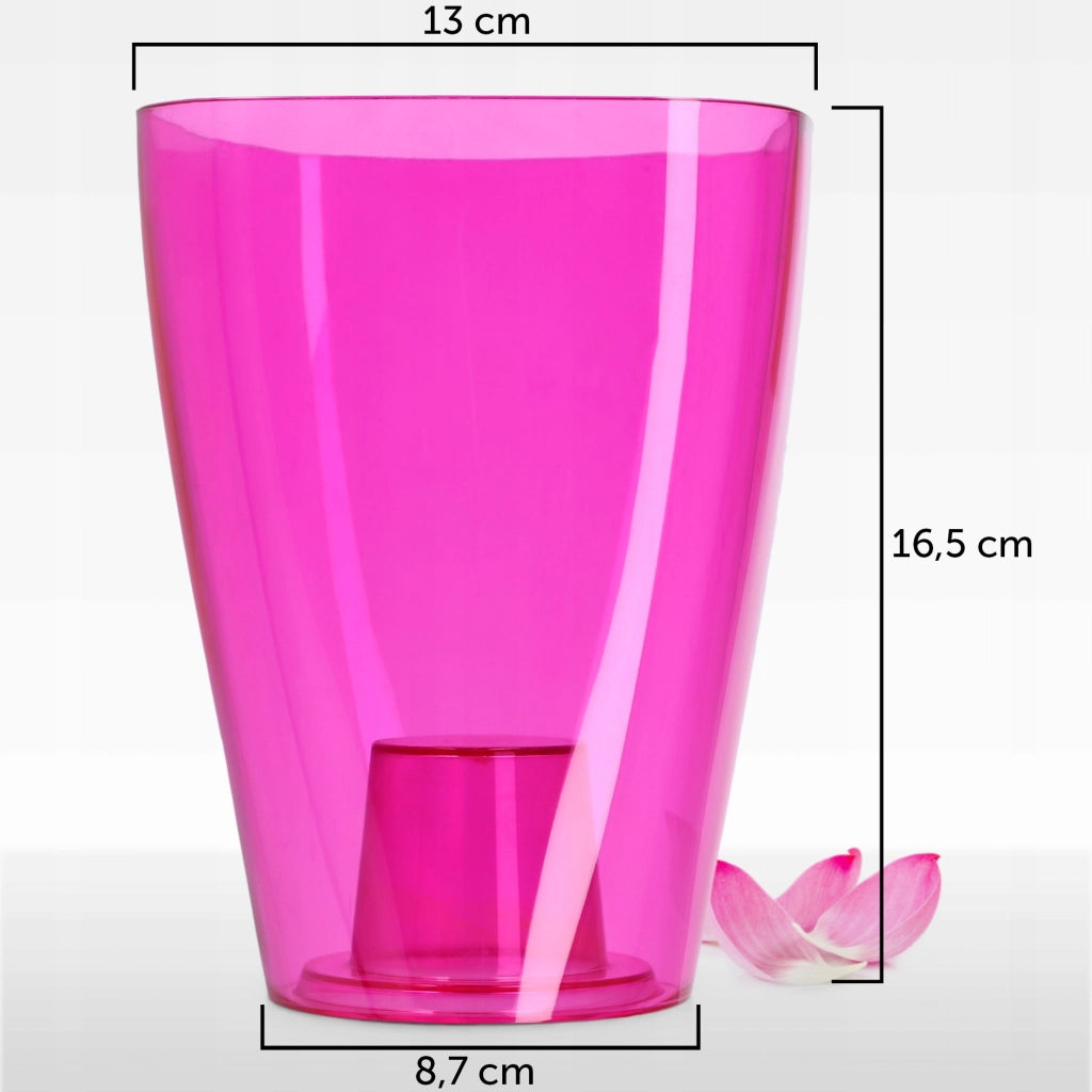 Vaso da fiori KADAX per orchidee, in plastica, rosa tinta unita, 13 cm