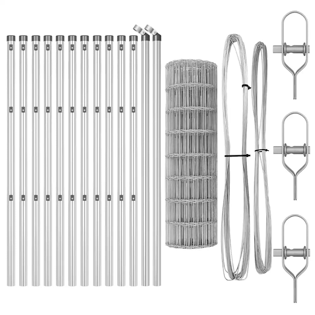 Recinzione con Posto Argento 0,6 x 25 m Acciaio e PVC 3350504