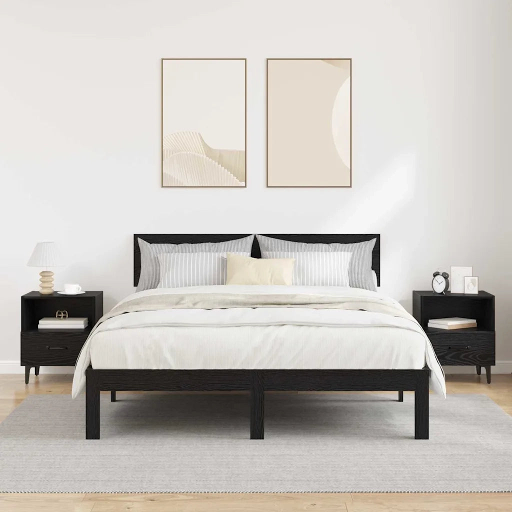 Armadio da Notte 2 pcs Rovere nero 40 x 35 x 47,5 cm