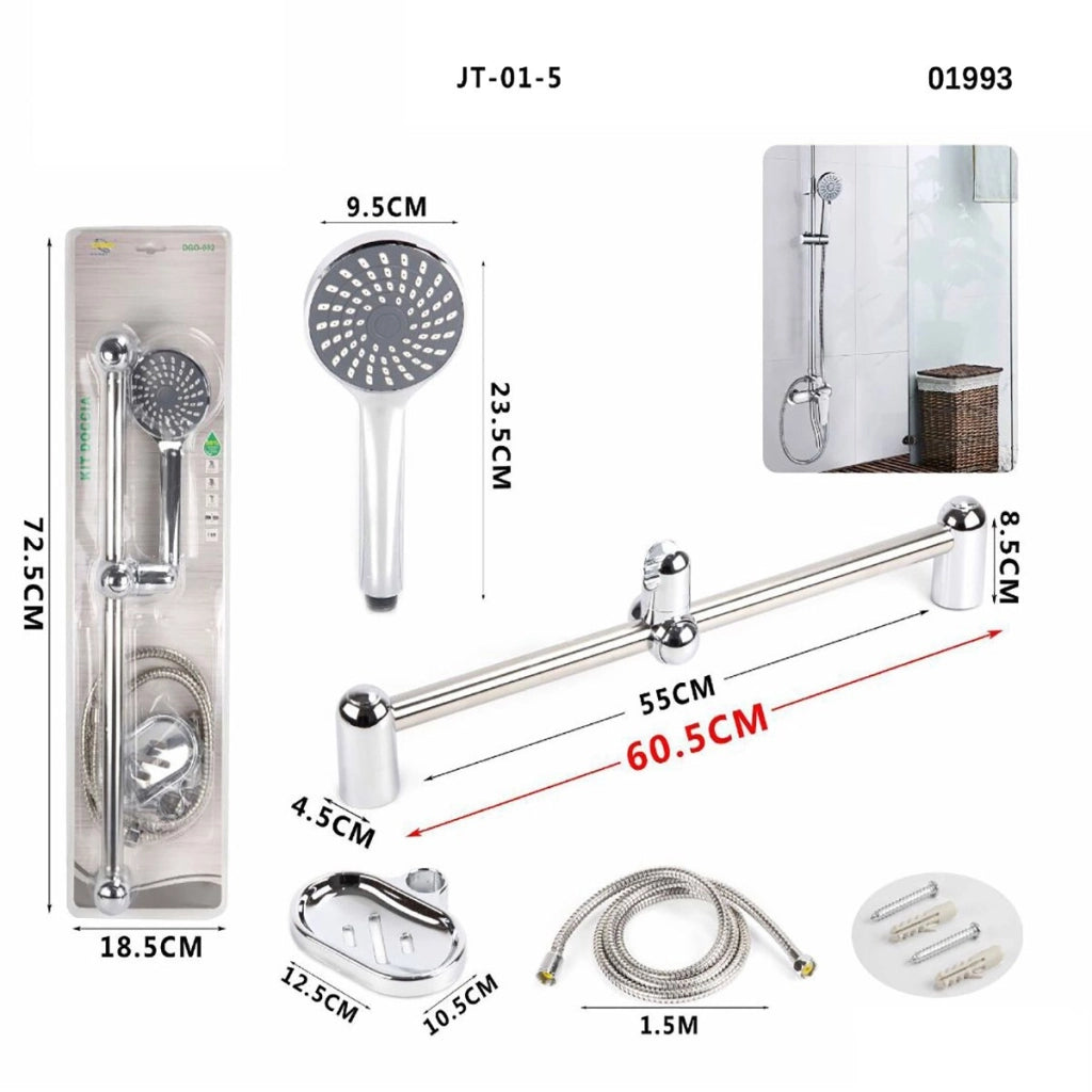 ATSTA SALISCENDI SOFFIONE CROMATO DOCCETTA BAGNO DOCCIA TUBO ROTONDO 01993