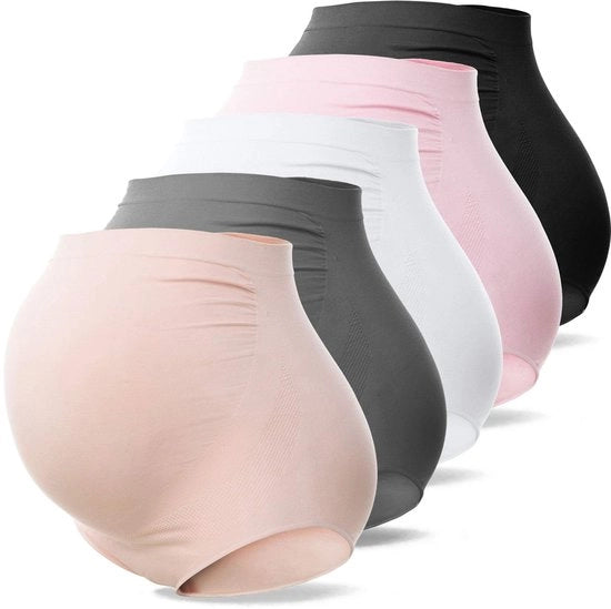 Sotto il vestito per la gravidanza alta vita - senza cuciture - hipster morbido - oltre la pancia - 6 confezioni - comodo e regolabile - pantaloncino per la gravidanza