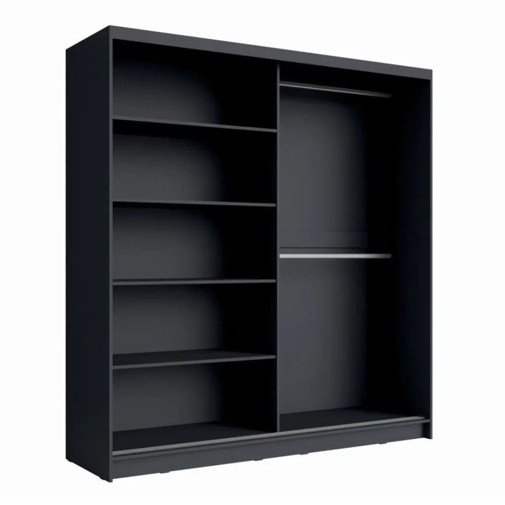 Armadio design 200cm colori grigio grafite e nero collezione NARAGO