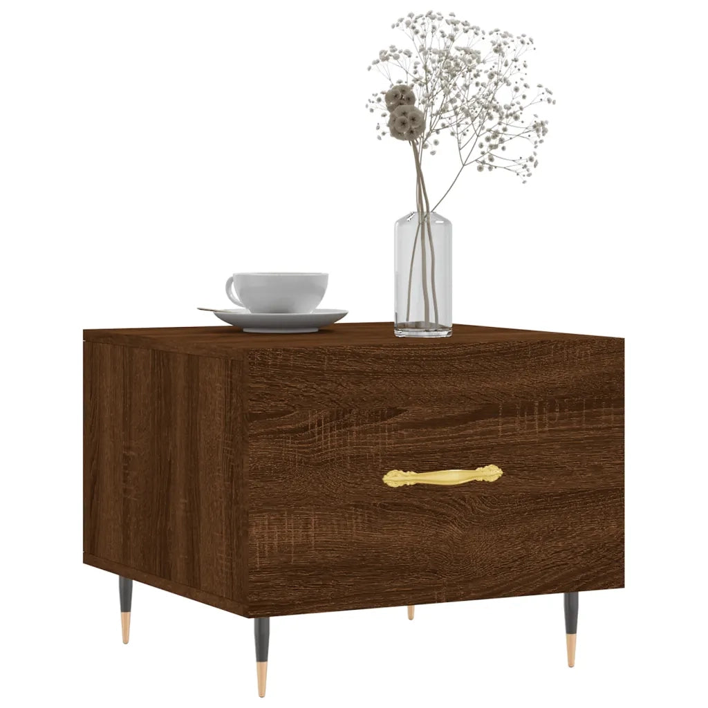 Tavolini Salotto 2 pz Rovere Marrone 50x50x40 Legno Multistrato 829363
