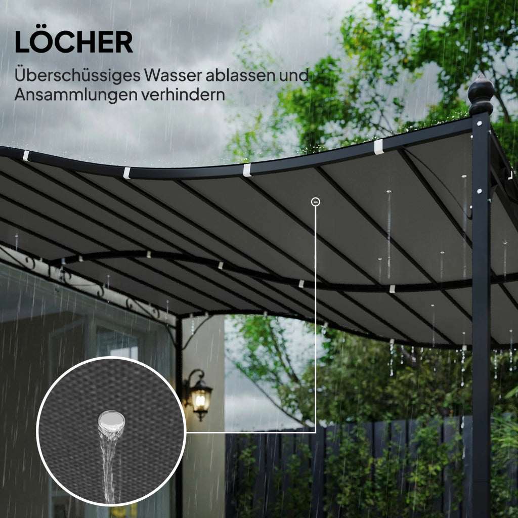 Copertura Pergola Tetto 3x3m ¨C zephmum ¨C 298x293 cm Grigio Scuro
