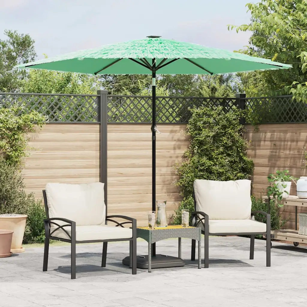 Ombrellone da Giardino-Ombrello da Balcone con Palo in Acciaio Verde 268x268x226 cm