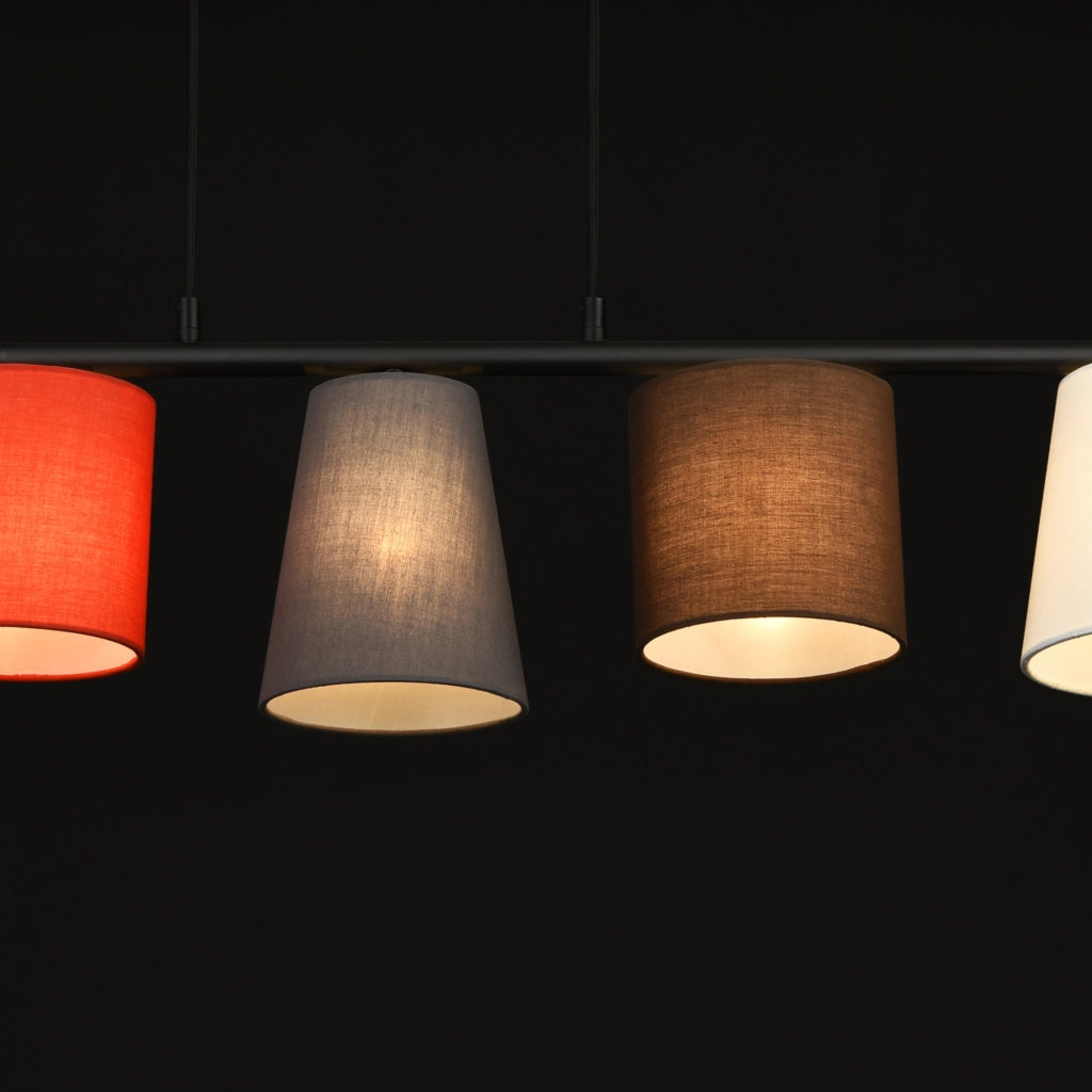 [lux.pro] Lampada da Soffitto a 5 Luci Lampada a Sospensione Paralume Tessuto Multicolore E14 40W