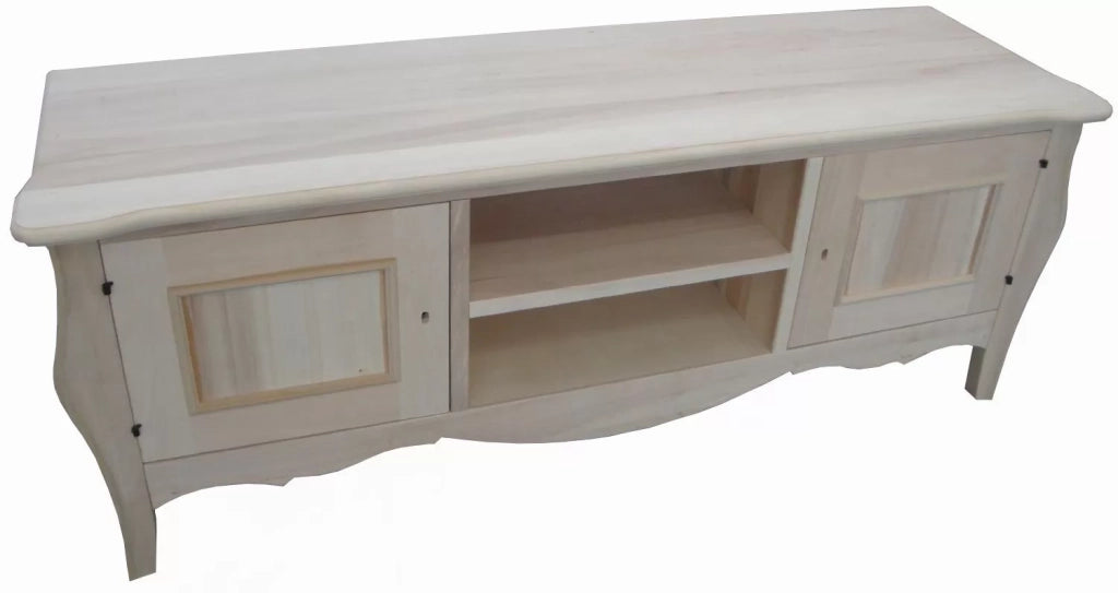 Porta tv in legno shabby bianco/foglia argento 160x50x61 (3084) - Mobili 2G