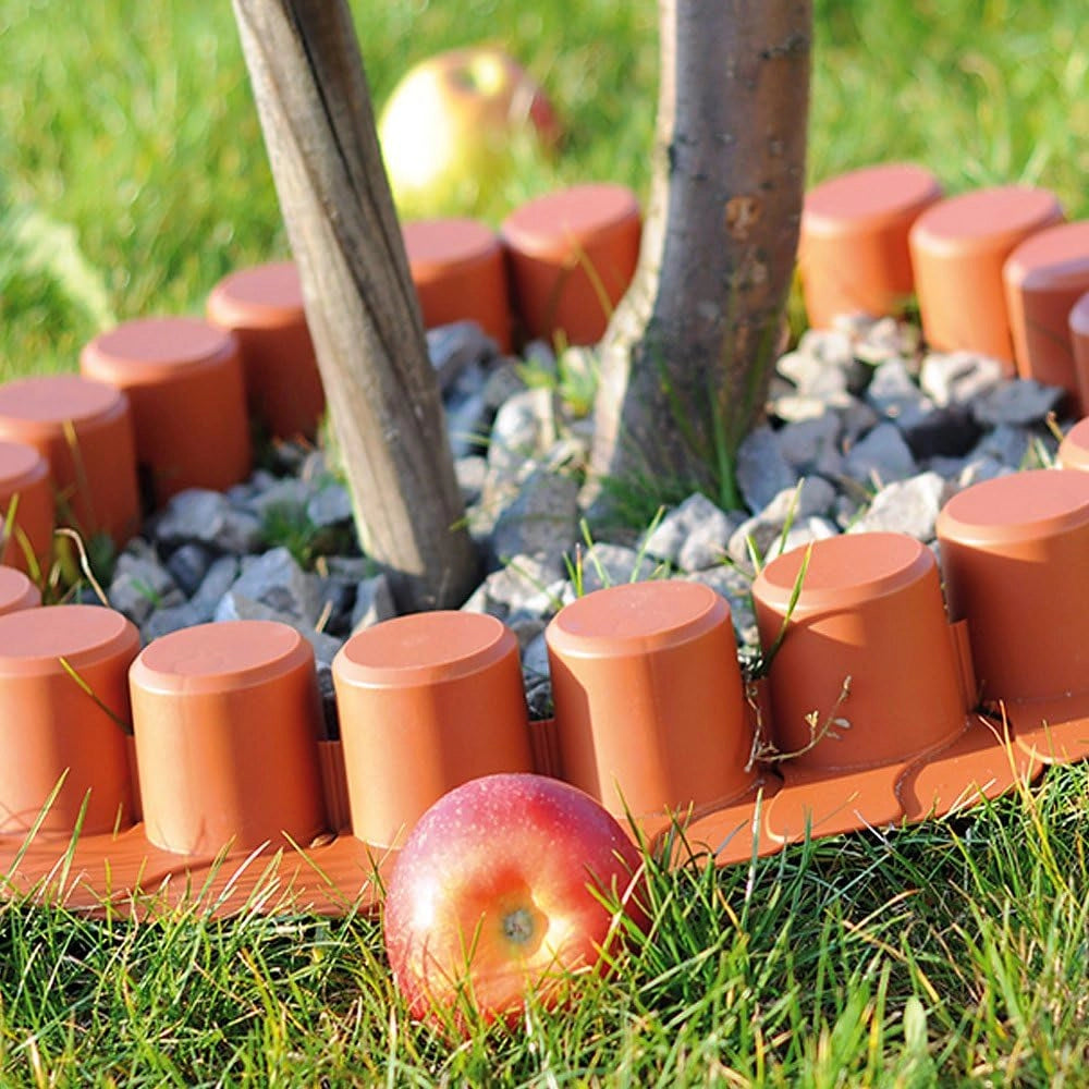 Bordo per Giardino 16,20m Recinzione Prato Bordatura per Aiuole Palizzata Orto Piante Marrone