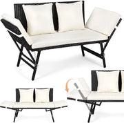 Set di cuscini per bancone con sedile per giardino in polirotanda beige