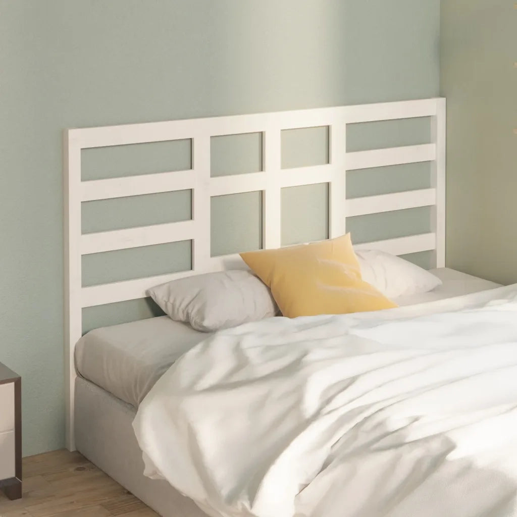 Testiera per Letto-Testata-Testiera Decorativa Bianca 166x4x104cm in Legno Massello di Pino 458591