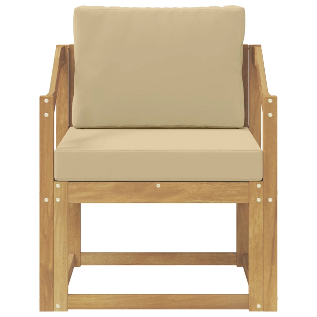 2 Pezzo Set di divani da esterno-Sofa da giardino Poliestere Bianco e Beige 231543