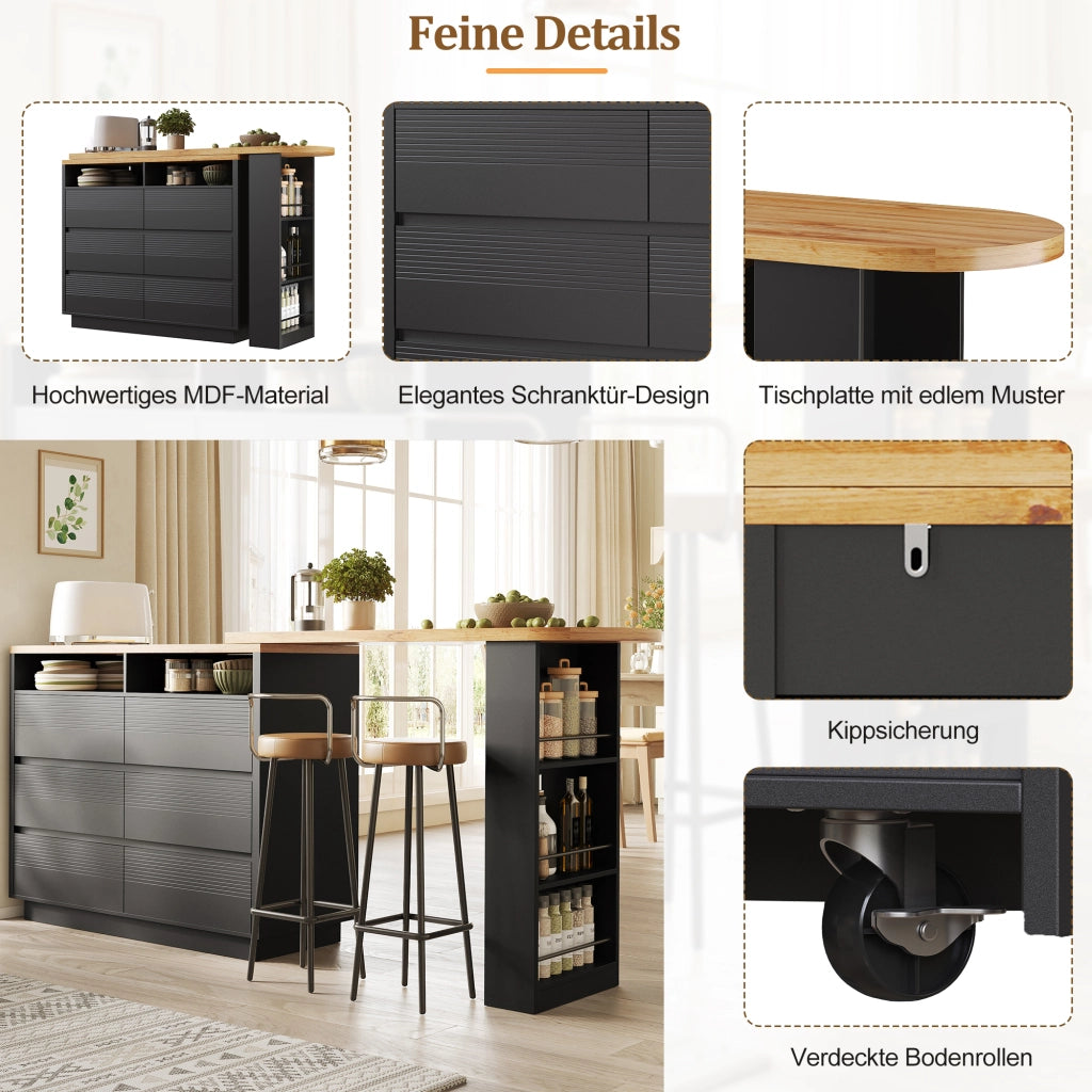 Tavolo Bar Allungabile con Cassetti e Vano Contenitore ¨C Xylo ¨C 137-215x39x102 cm