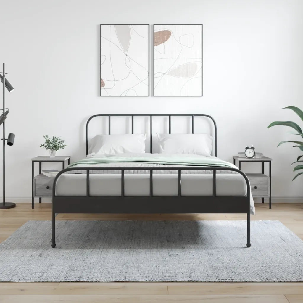 Comodini 2pz-Set di 2 Tavolino da notte Grigio Sonoma 34x36x50 cm in Legno Multistrato