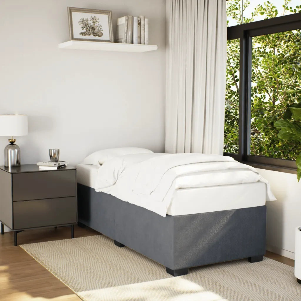 Giroletto senza Materasso Grigio Scuro 90x190 cm Velluto