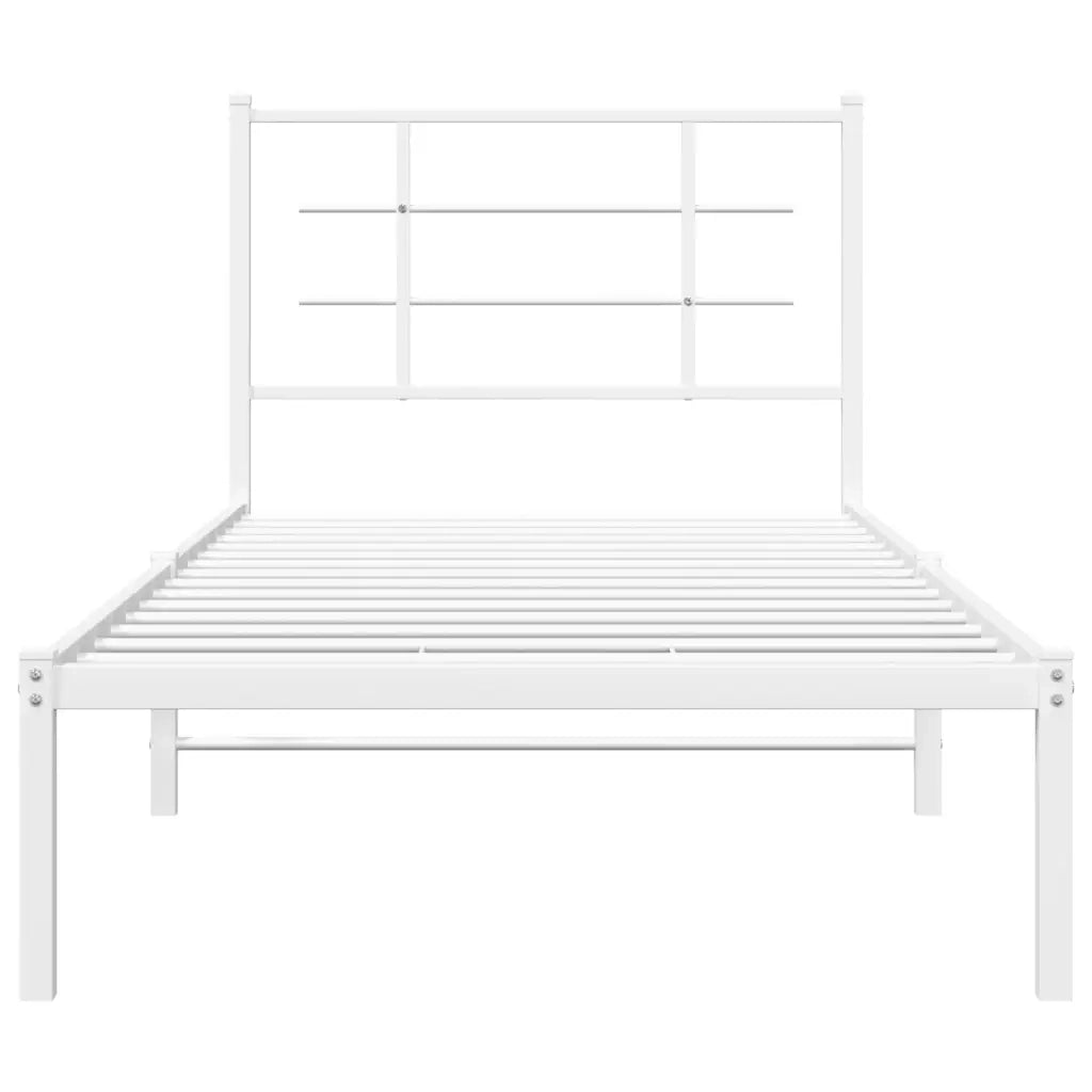 Giroletto con Testiera Metallo Bianco 90x190 cm 355602