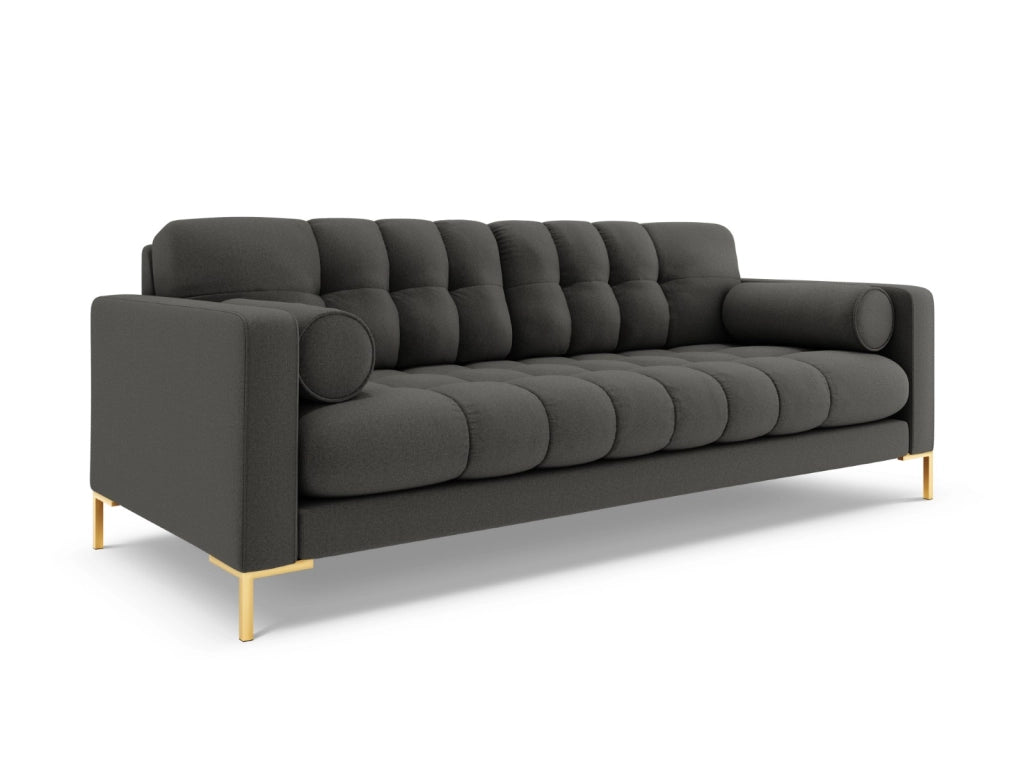Cosmopolitan Design - Divano "Bali" 4 posti in tessuto strutturato grigio scuro 