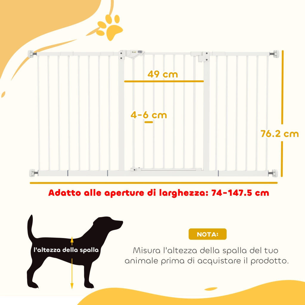 Cancellino per Cani Regolabile Bianco ¨C Minimal ¨C 74-148 cm
