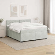 Letto con Box Spring, Materasso e LED Grigio Chiaro Velluto 3452180