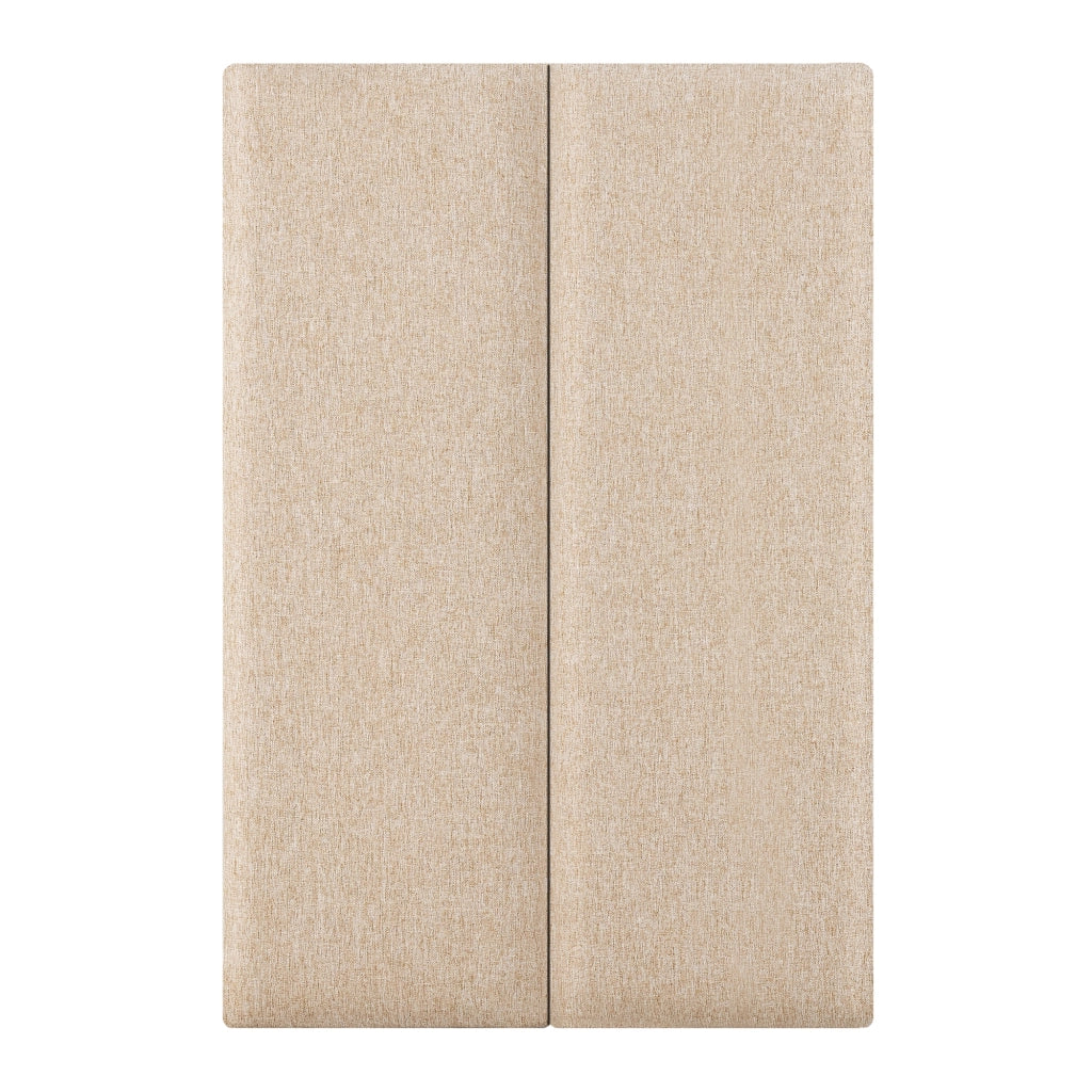 Set Carpino di 2 Pannelli Murali Imbottiti Rivestiti in Tessuto Beige 90x30 cm [neu.haus]