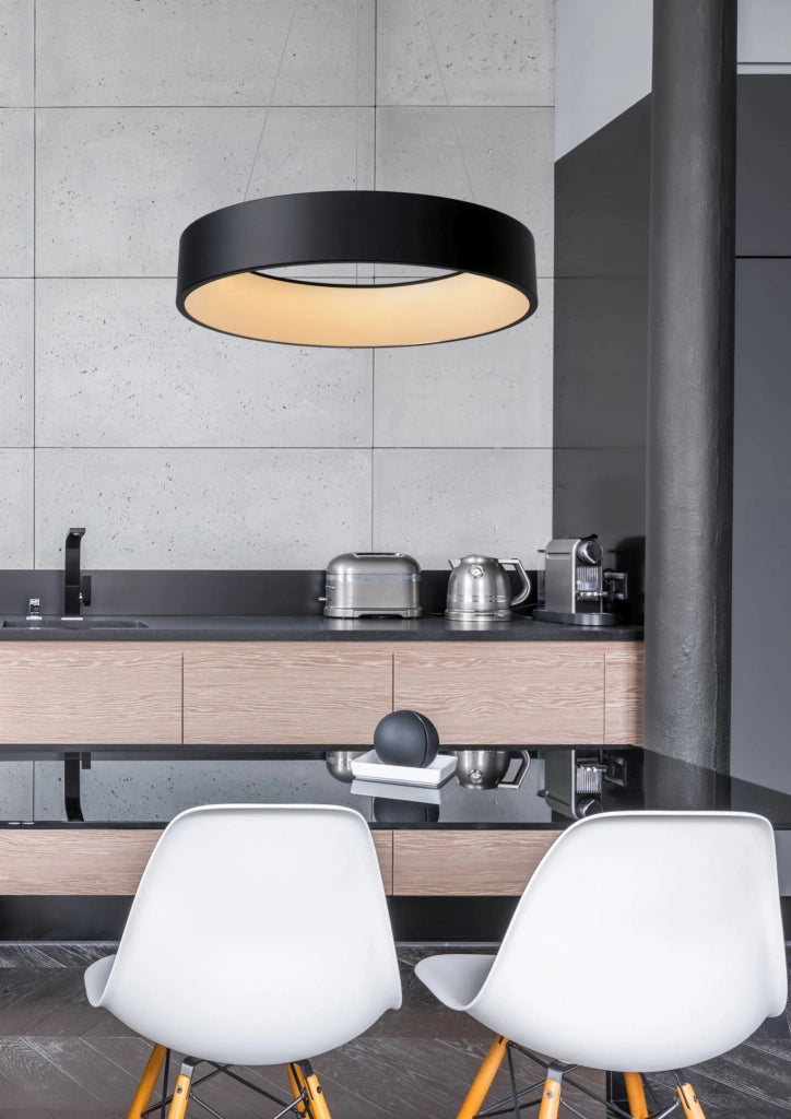 Lampada a sospensione Lucide Talowe LED 39W nera Ø60