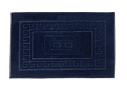 Tappeto Bagno Doccia Spugna Tinta Unita Torino Tappetino Super Assorbente In Cotone Pelo Corto Con Greca - 45x60 - Blu Notte