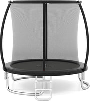 Trampolino Elastico per Bambini e Adulti 244 cm/305 cm/366 cm, Tappeto Elastico da Esterno con Rete di Sicurezza, Scala e Telaio in Acciaio Zincato Antiruggine