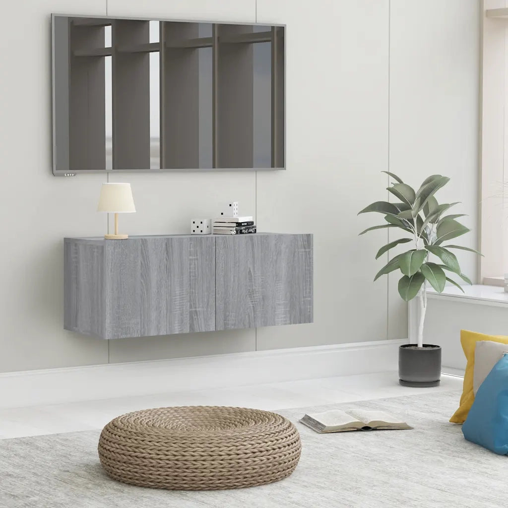 Mobile TV Grigio Sonoma 80x30x30 cm Legno Multistrato 815505