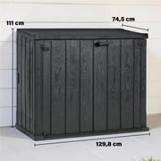 BAULE DA GIARDINO, CONTENITORE DA INTERNO O ESTERNO PORTA-ATREZZI UV RESISTENTE - FOREST GREEN 129,8X74,5X111H CM