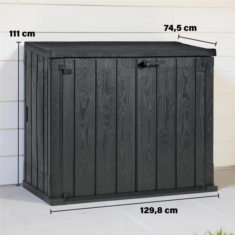 BAULE DA GIARDINO, CONTENITORE DA INTERNO O ESTERNO PORTA-ATREZZI UV RESISTENTE - FOREST GREEN 129,8X74,5X111H CM