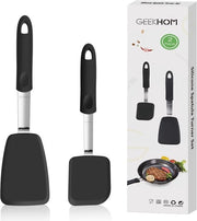 Spatel in silicone - pennello flessibile per padelle - resistente al calore - 1 pezzo - nero