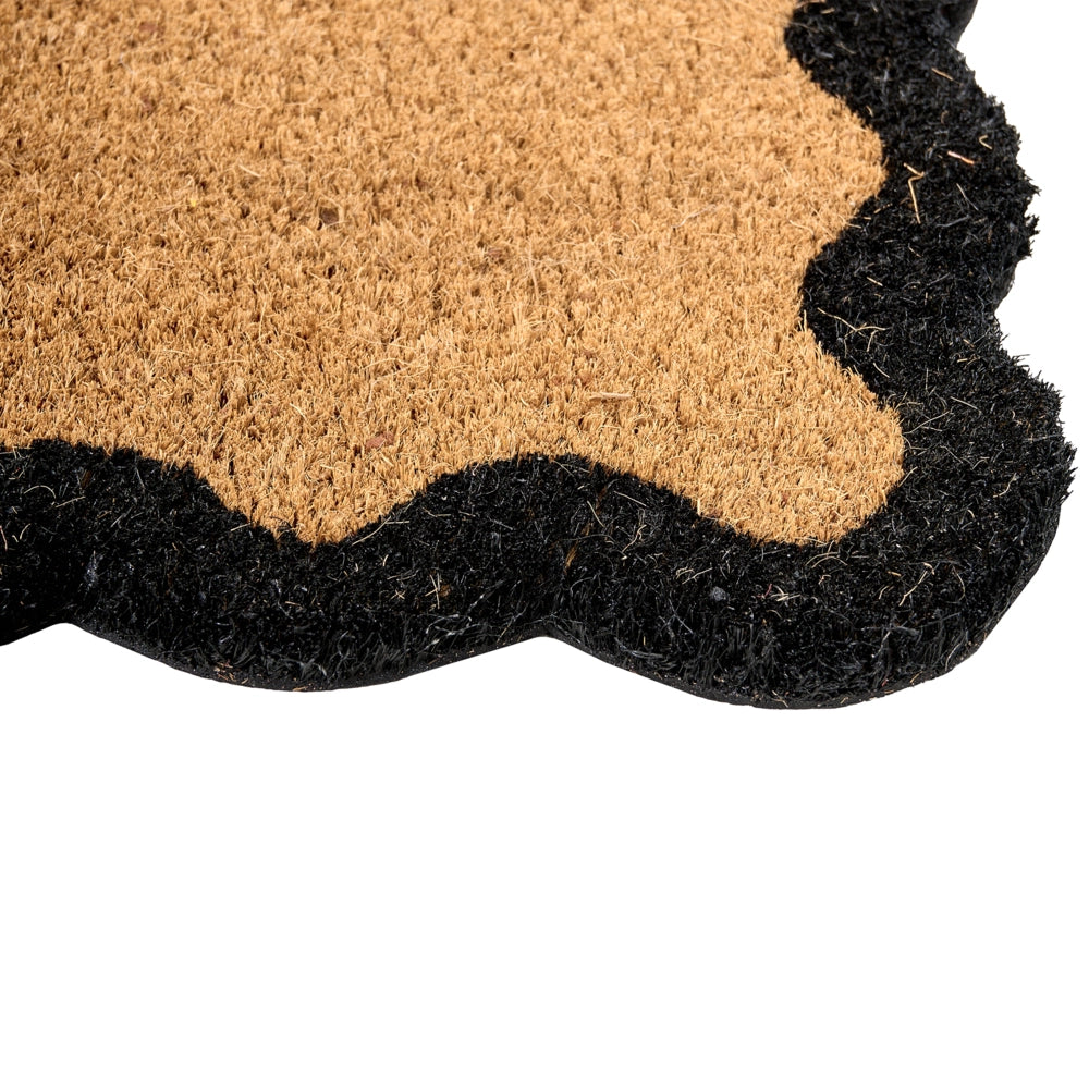 Zerbino di benvenuto in fibra di cocco antiscivolo 60 x 90 cm con supporto in PVC Design ondulato naturale