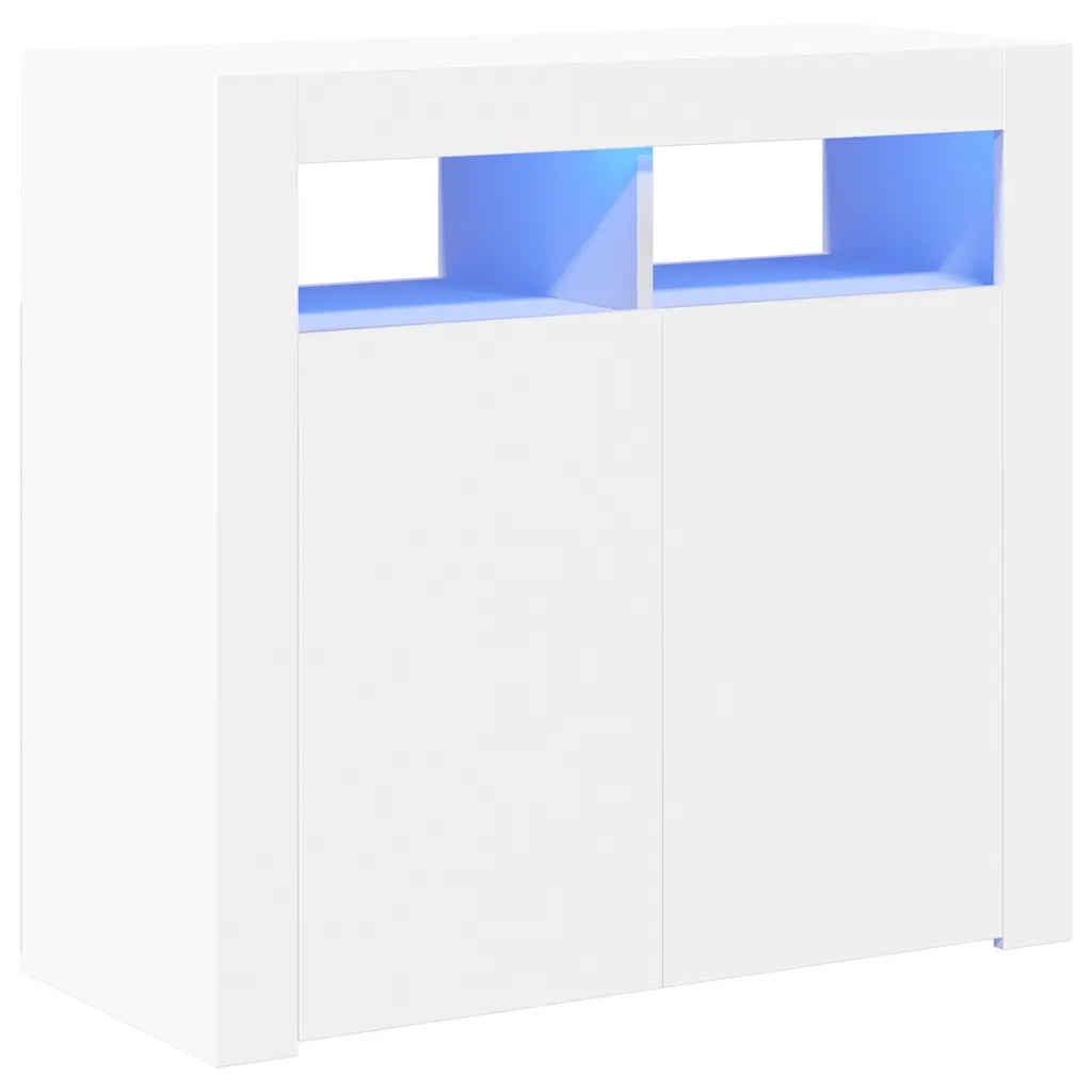 Credenza | Madia | Buffet da pranzo | Armadio da pranzo con Luci LED Bianca 80x35x75 cm